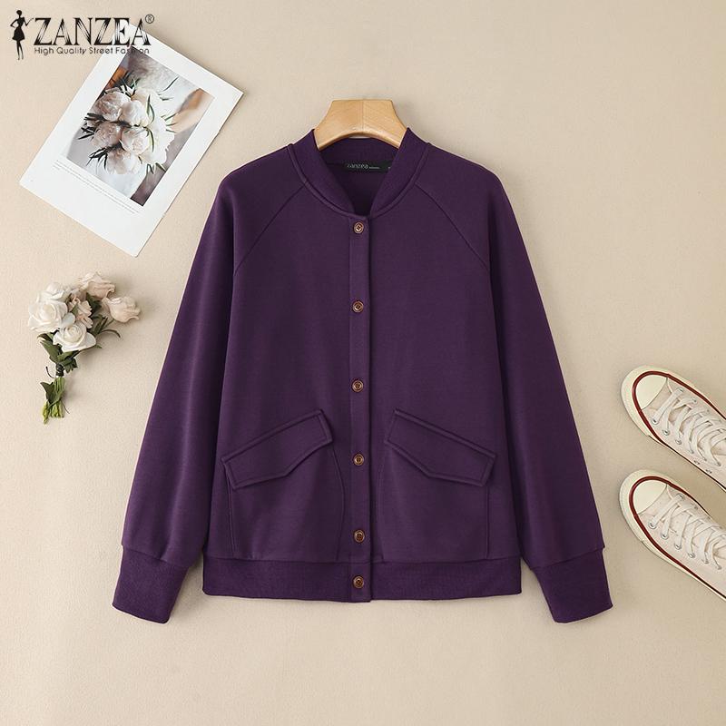 ZANZEA Womens Casual Long Sleeve Autumn Thin Cardigan Outwear