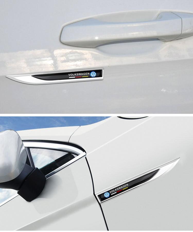 FD06-Valve Stems Caps 2pcs 3D Metal Car Fender Side Wing Emblem Badge Sticker For Volkswagen GOLF 5 Tiguan Polo Golf 6 Golf 7 Jetta A