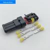 2P Waterproof Automotive Wiring Harness Connector, HID Male-Female Plug with 4-Core Terminals.