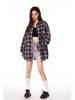 Women's Retro Pink Plaid Long-Sleeve Shirt - Trendy Autumn/Winter Design