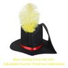 Versatile Black Christmas Hat with Feathered Detailing for Caroler Snowman