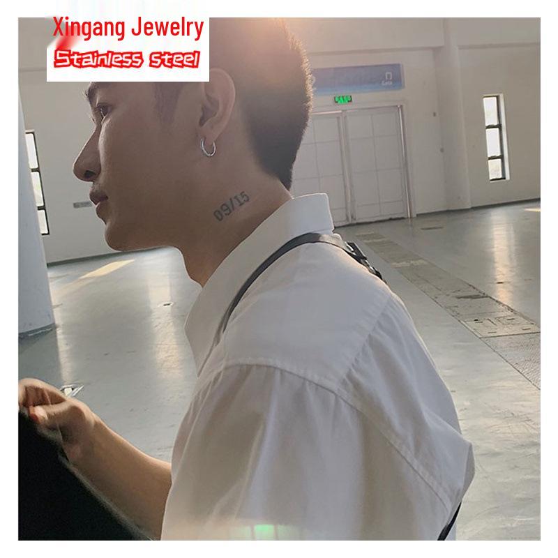 Korean Style Titanium Steel Star Anti-Allergy Earrings - Stainless Steel Ear Clips and Hoops Jewelry