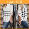 Womens Blouse Striped Plaid Long Sleeve Ladies Top T Shirt Loose Casual Fashionable Design