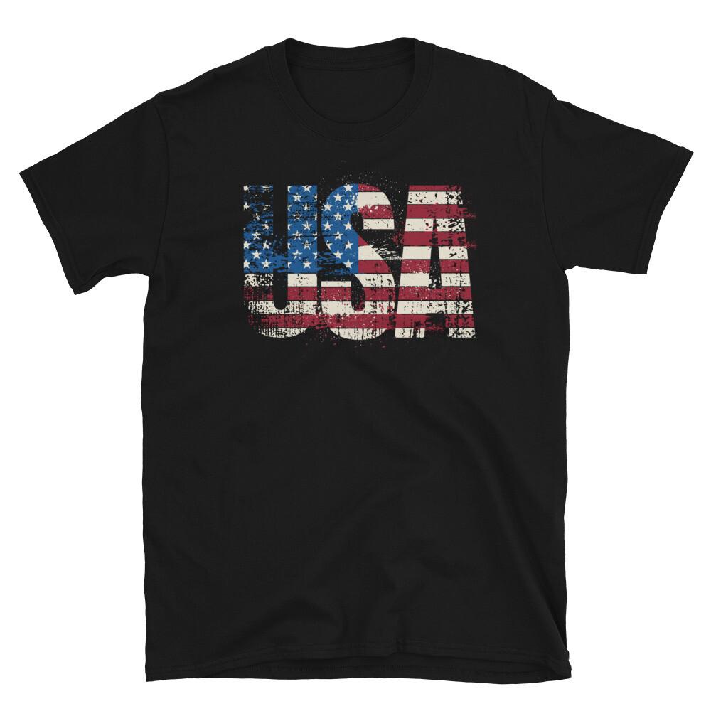 USA Flag T-shirt - Patriotic American Independence Day 4th of July Graphic Tee