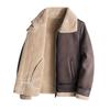 Fur All-in-one Jacket Men's Winter Velvet Thickened Motorcycle Jacket Trendy Brand Casual Jacket Cotton Jacket Lamb Velvet Leather Jacket