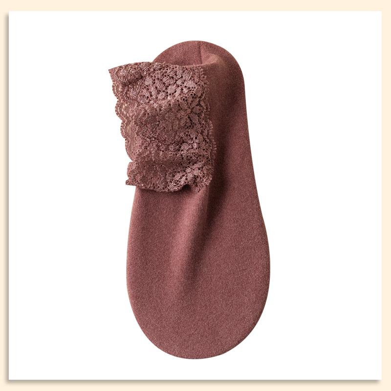 6pcs=3 Pairs Autumn Winter Women Soft Velvet Lace Socks Thick Silk Socks Non-Slip Bottom Solid Fashion Lace Breathable Sock