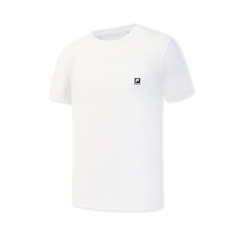 FILA Fitness Classic Basic Versatile Sports Training Casual Cool Dry Short Sleeve T-Shirt Men tops White A51M621106FWT XL