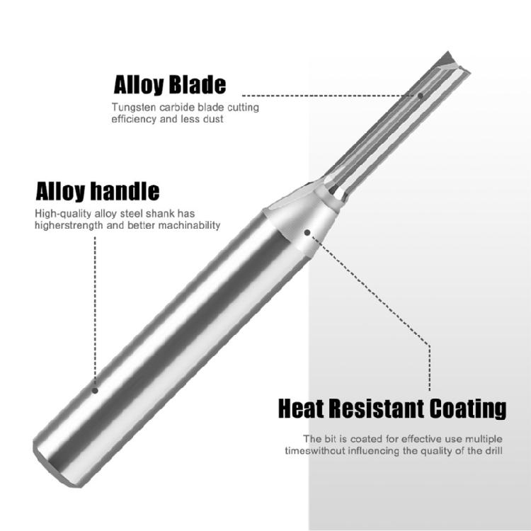 Router Bit 1/4inch Shank Straight Slot Router Bit High Speed Steel Milling Cutter For Wood Hardwood Accessories