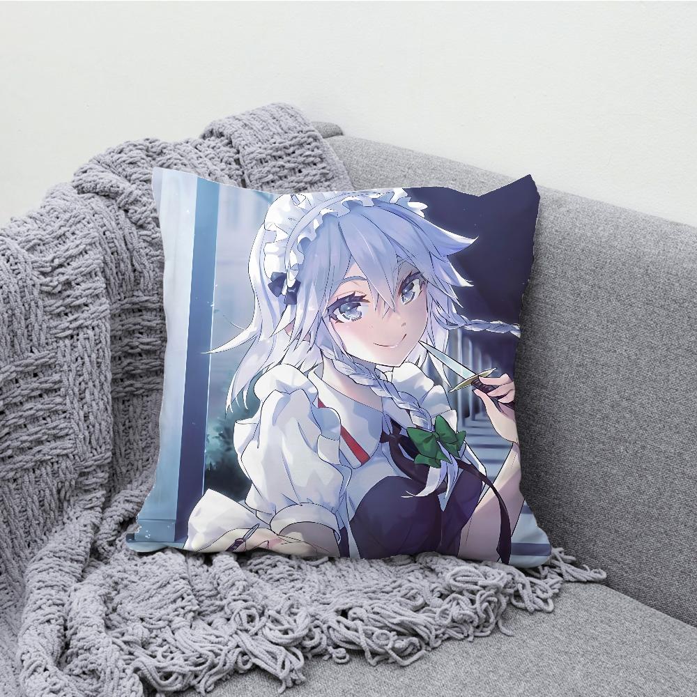 Sakuya Izayoi Touhou Project Pillow Case Soft Cushion Cases for Farmhouse Sofa Decor Home Decorations and Protector Pillow Case