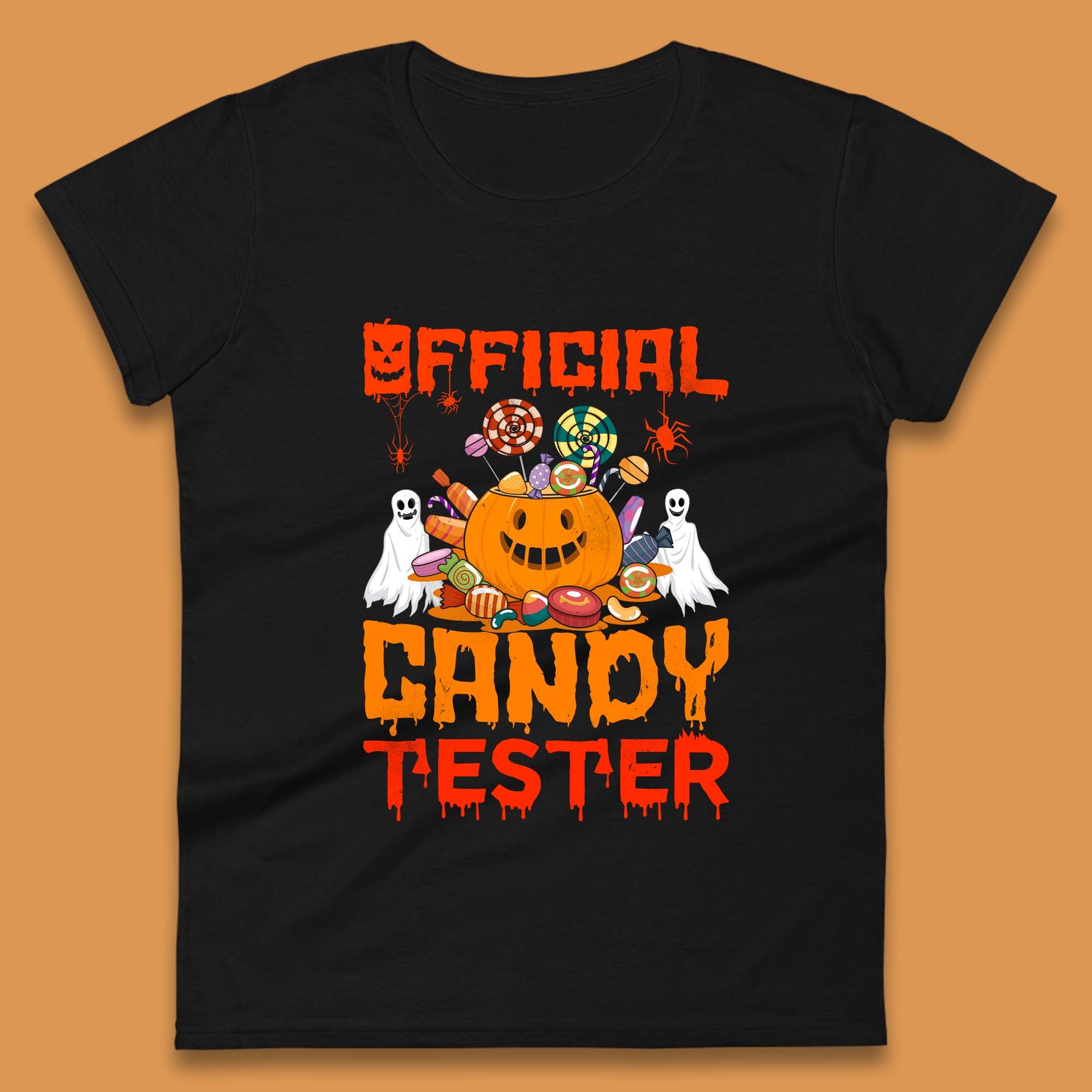 Official Candy Tester Halloween Trick Or Treat Funny Halloween Party Womens Tee T Shirt Mens Tops Unisex Top S