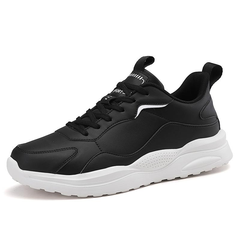 2026 New Men's Leather Sneakers, Winter Velvet Warm Running Shoes, Large Size Cotton Sneakers