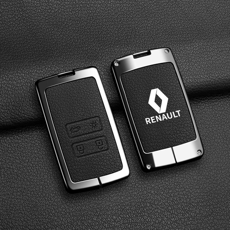 Interior Stickers Zinc Alloy Car Key Case Bag Metal Key Shell For Renault Sandero Duster Clio 5 Captur Austral Kadjar Megane Lo