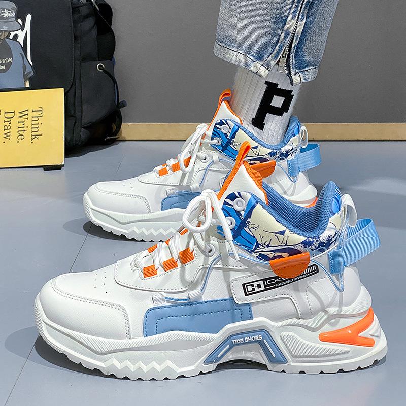 Men's Shoes New Sports Shoes for Men's Versatile Inner Height-enhancing Casual Running Dad's Trendy Shoes for Spring and Autumn