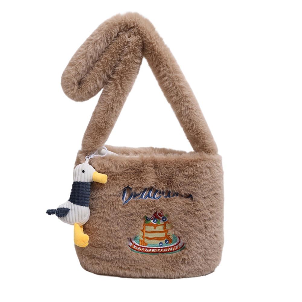 Dojíždění Plyšová Taška přes Rameno Roztomilá Taška do Podpaží Měkká Donut Vyšívaná Crossbody Taška Dámská