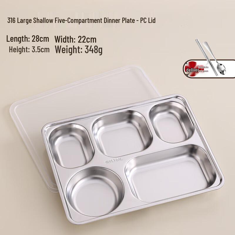 Stainless Steel Divided Lunch Plate