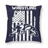 USA Wrestle Wrestler Kämpfer Kampf Kontaktsportarten Quadratischer Kissenbezug Polyester Dekokissen Lustige Kissenbezüge