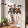 Salvaspazio per Cucina Appendiabiti Metallico da Parete con Elementi Chef/Casa/Gnomo/Treno, Ganci Decorativi Appesi, Porta Utensili da Parete per