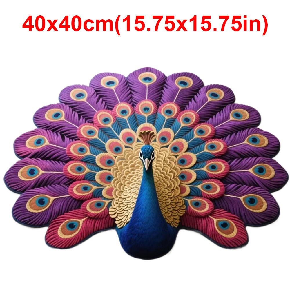 Soft Peacock Carpet Special-shaped Bathroom Floor Mat  for Living Room Tea Table Bedside