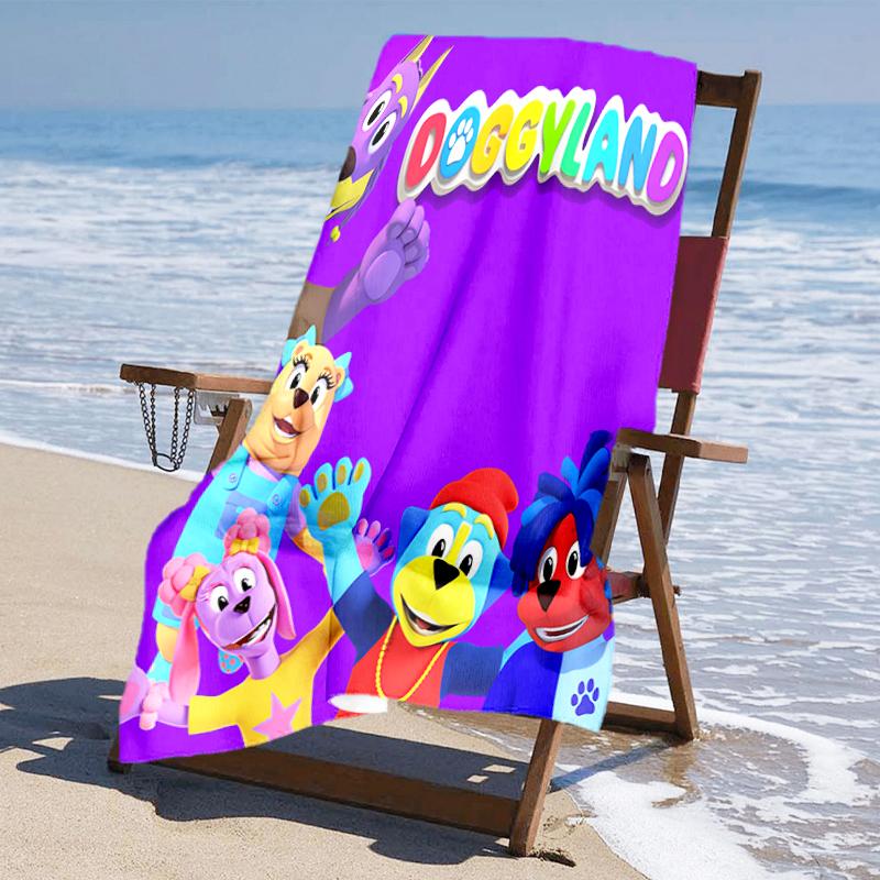 Ultra-Soft Beach Towel with Doggyland Theme,Ideal for Pool - Camping, Diving - Perfect Travel Essential, Vibrant Beach Towel.