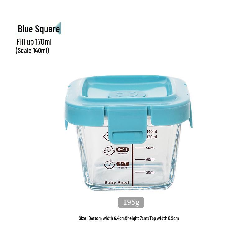 Low Peng Glass Baby Food Storage Bowl - Airtight, Fresh-Keeping, Child-Safe, Thickened