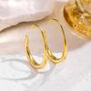 Retro Hong Kong-Style Oval Earrings - Elegant European & American Statement Ear Drops