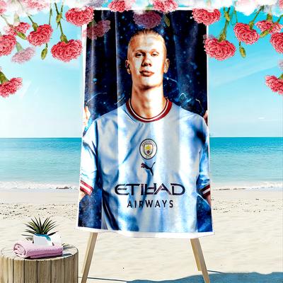1pc Erling Haaland Beach Towel Ideal Birthday Gift For Family, A Vibrant Beach Towel Suitable for Outdoor Activities