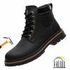 High-top Work Boots For Men Anti-smash Anti-puncture Work Shoes with Steel Toe Leather Safety Shoes Men for Work Waterproof Shoe