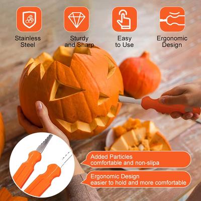 Sada profesionálních nožů na vyřezávání dýní na Halloween s přenosným pouzdrem, vhodná pro děti i dospělé