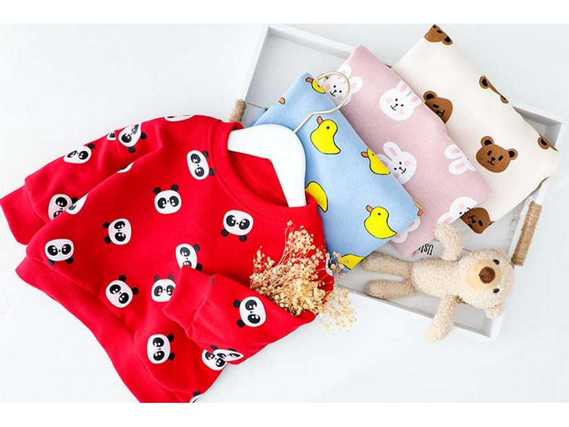 Autumn Children's Cartoon Print Long-Sleeve Two-Piece Set - Little Bajun