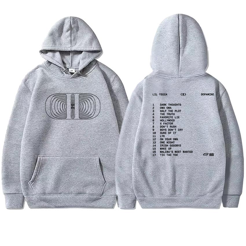 Hot Sale Autumn Winter Lil Tecca Dopamine 2025 New In Album Printed Sweatshirt Men Women Fleece Casual Hoodie Unisex Streetwear