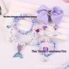 Colar de Pérolas de Sereia e Conjunto de Acessórios de Princesa para Meninas - Conjunto de 5 Peças para Presente de Feriado
