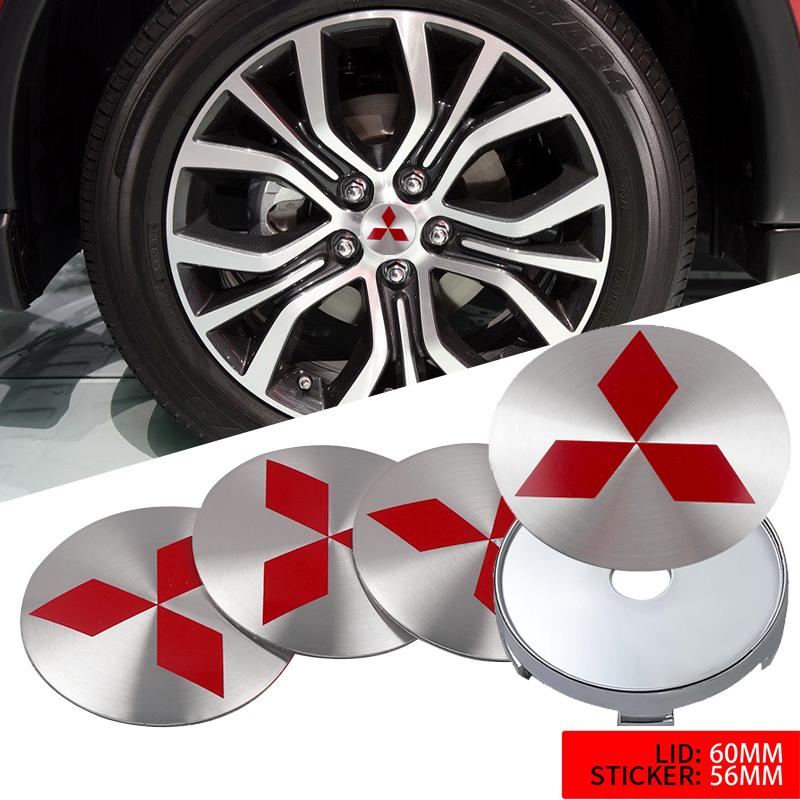 Cyxmtz1 4pcs 60mm Car Wheel Hub Center Cover Badge Emblem Decoration Accessories For Mitsubishi Asx Outlander Xl Lancer Pajero 4 Jinxuan