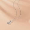 S925 Sterling Silver Fu Character Pendant Necklace - Lightweight Luxury with Rhinestone Inlay for Women