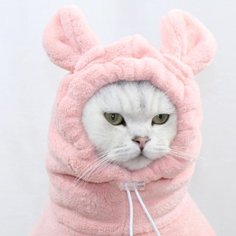 High Absorbent Cat Bathrobe for Dog Pet Bath Towel Quick Dry Bath Coat Soft Bath Robe for Medium Large Dogs Pet Clothes