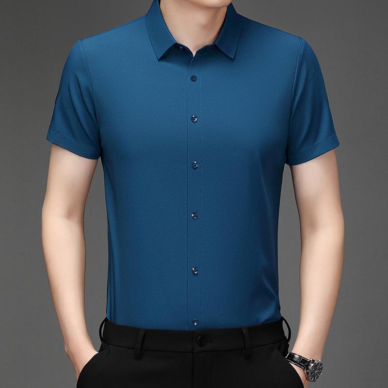 Men's White Short Sleeve Slim Fit Dress Shirt