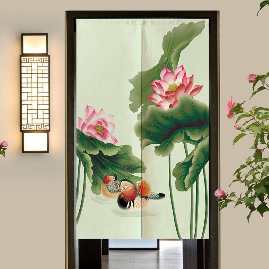 VIKAMA Chinese-style Twin-Door Curtain Restaurant Guesthouse Semi-Curtain Kitchen Bedroom Partition Curtain Home Decoration