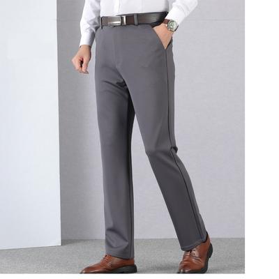 Ice Silk Quick-drying Summer Thin Trousers Casual Pants High Waist Long Pants Middle-aged Men's Pants Stretch