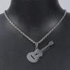 Men's Women's Guitar Pendant with Chain Hip Hop Music Style Pendant Jewelry