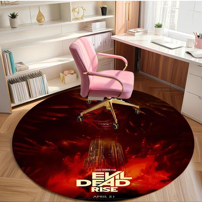 The Evil Dead Print Round Rug, Washable Floor Carpet, For Entryway Dorm Laundry Room Office Study, Home Decor Birthday Christmas Gift