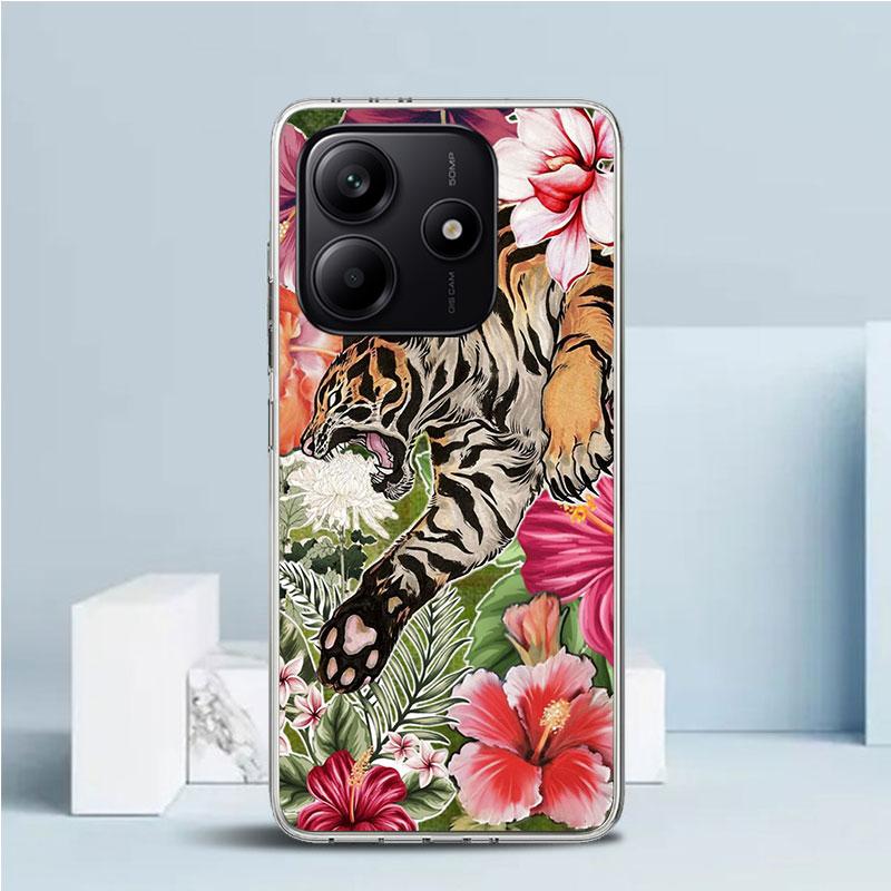 Hochwertige Tiger-Muster-Kunst Weiche Hülle für Xiaomi Redmi Note 15 14 13 12 Pro Plus Handyhülle 14S 11S 11T 11E 10S 10 4G Muster Sh