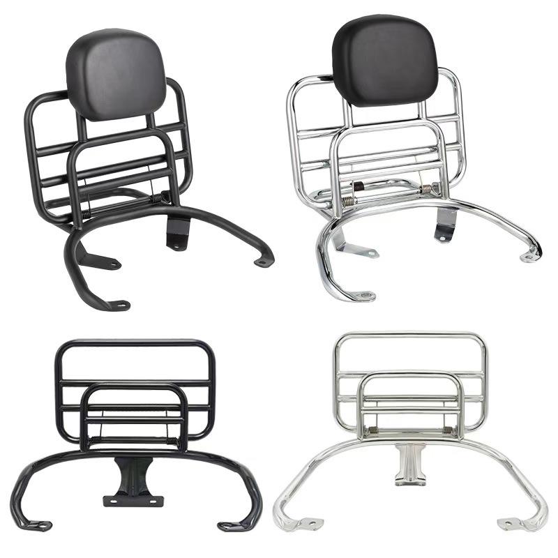 

Vespa Sprint/Primavera 150 Rear Rack with Backrest & GTS300/GTV6 Cargo Folding Rack Primavera Sprint 150 Silver Bumper