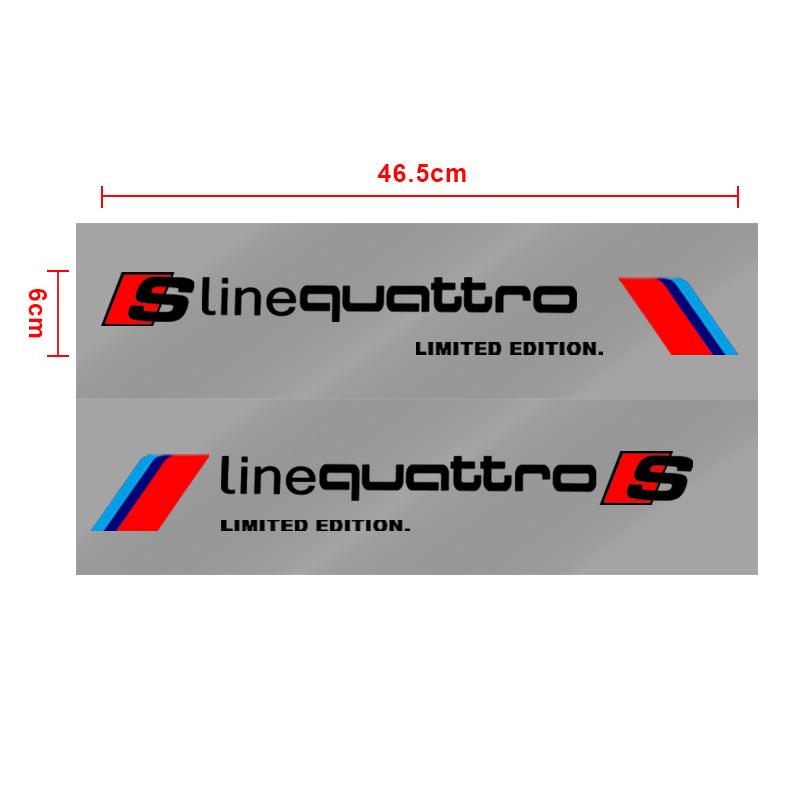 2Pcs Car Body Decoration Stickers Door Personalized Sporty Stickers For Audi A3 A4 B8 8P 8V A6 C7 A5 Q5 B7 B6 B9 QUTTRO RS Q3 Q7 S3 S4 S5 S6 S8
