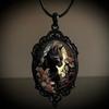 Pendant Steampunk Cat Velvet Bag Victoria Charm Rose Necklace