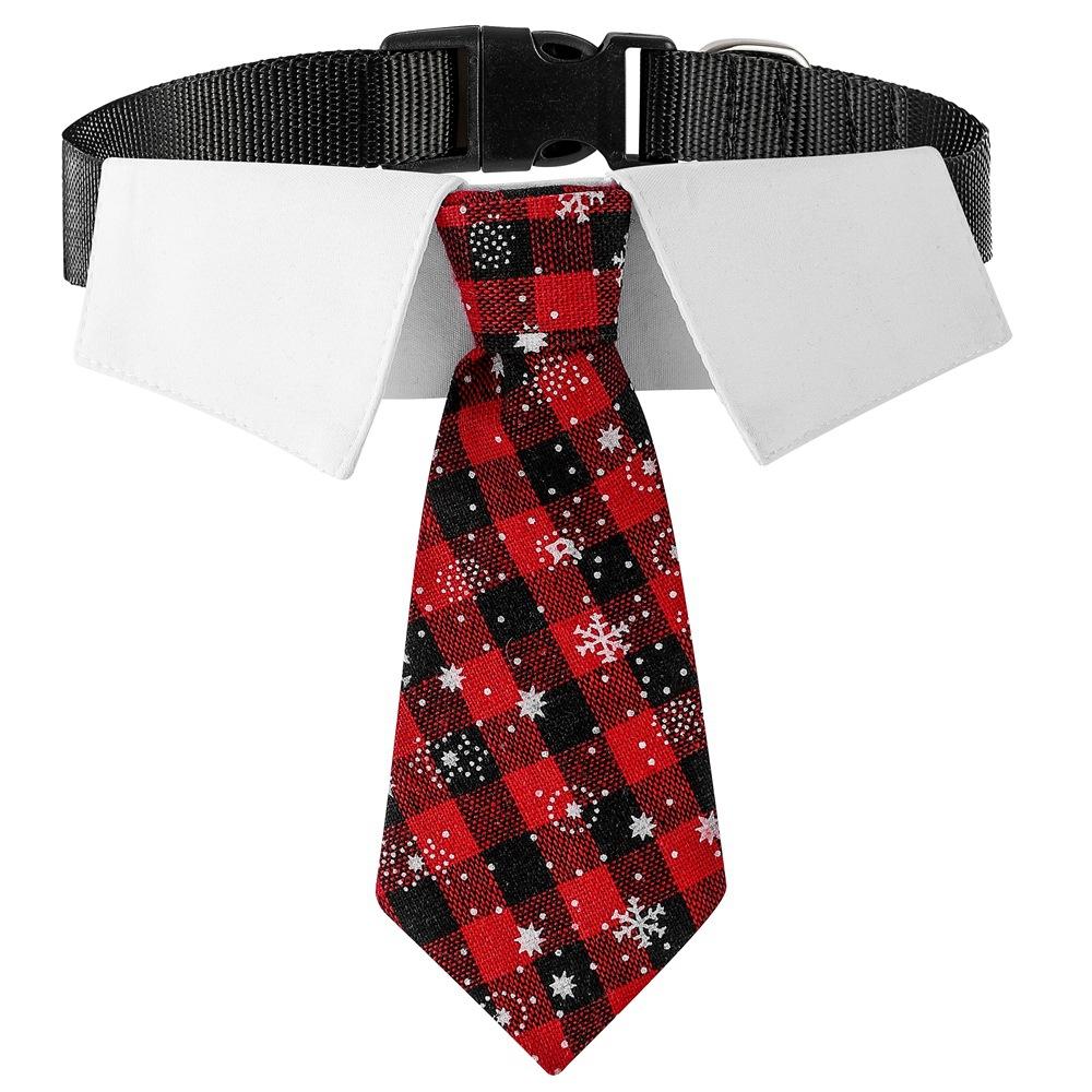 Factory-direct New Arrival Christmas British Style Cotton-polyester Pet Collar Tie Party Neck Scarf for Medium