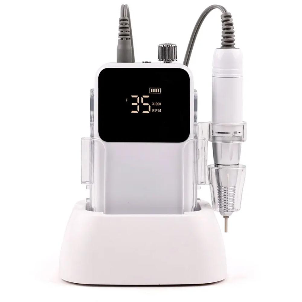 

Профессиональная электрическая дрель для ногтей 35000 об/мин аккумуляторная пилка для ногтей аксессуары для ногтей гель-лак шлифовальный станок низкий уровень шума белый