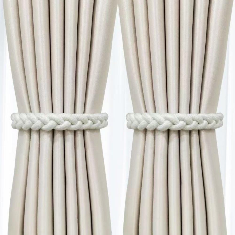 1 Pair Boho Style Braid Curtain Straps Fashion Curtain Buckle Magnetic Curtain Tieback Decoration