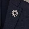 1pc Silvery Magic Pentagram Brooch, Vintage Hoop Star Pin,  Corsage Accessory for Suits and Coats