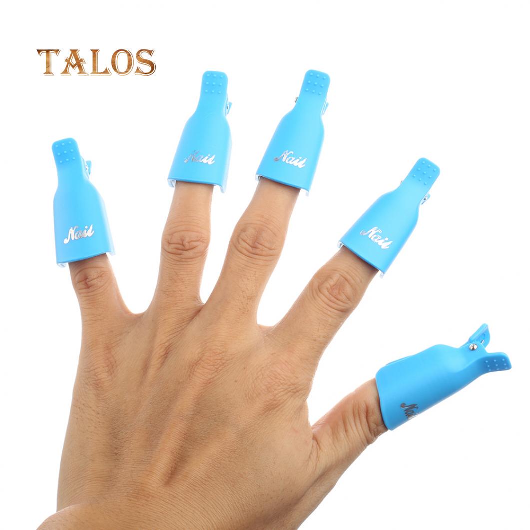 

10 шт. пластиковый акриловый зажим для дизайна ногтей, зажим для снятия УФ-гель-лака, инструмент для ухода за ногтями синий