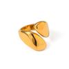 Fashion Cool Girl Street Style Golden  Color Irregular Wave Wide Rings For Woman Glossy Jewelry Party Gift