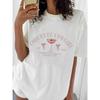 Coquette Cowgirl Pink Bow T-Shirt Short Sleeved Kawaii Print Pattern Short Sleeved Printed Basic Sweet Top Clothing O-Neck T-Shi